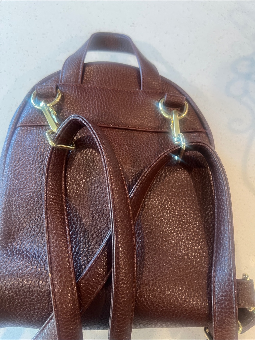 Mini Studded Leather Backpack in Deep Brown - Picture 4 of 5